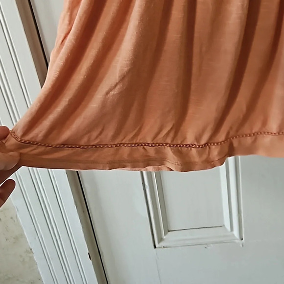 Jolt Peachy Boho Lace Ruffle Flutter Sleeve Top Large - Picture 3 of 9